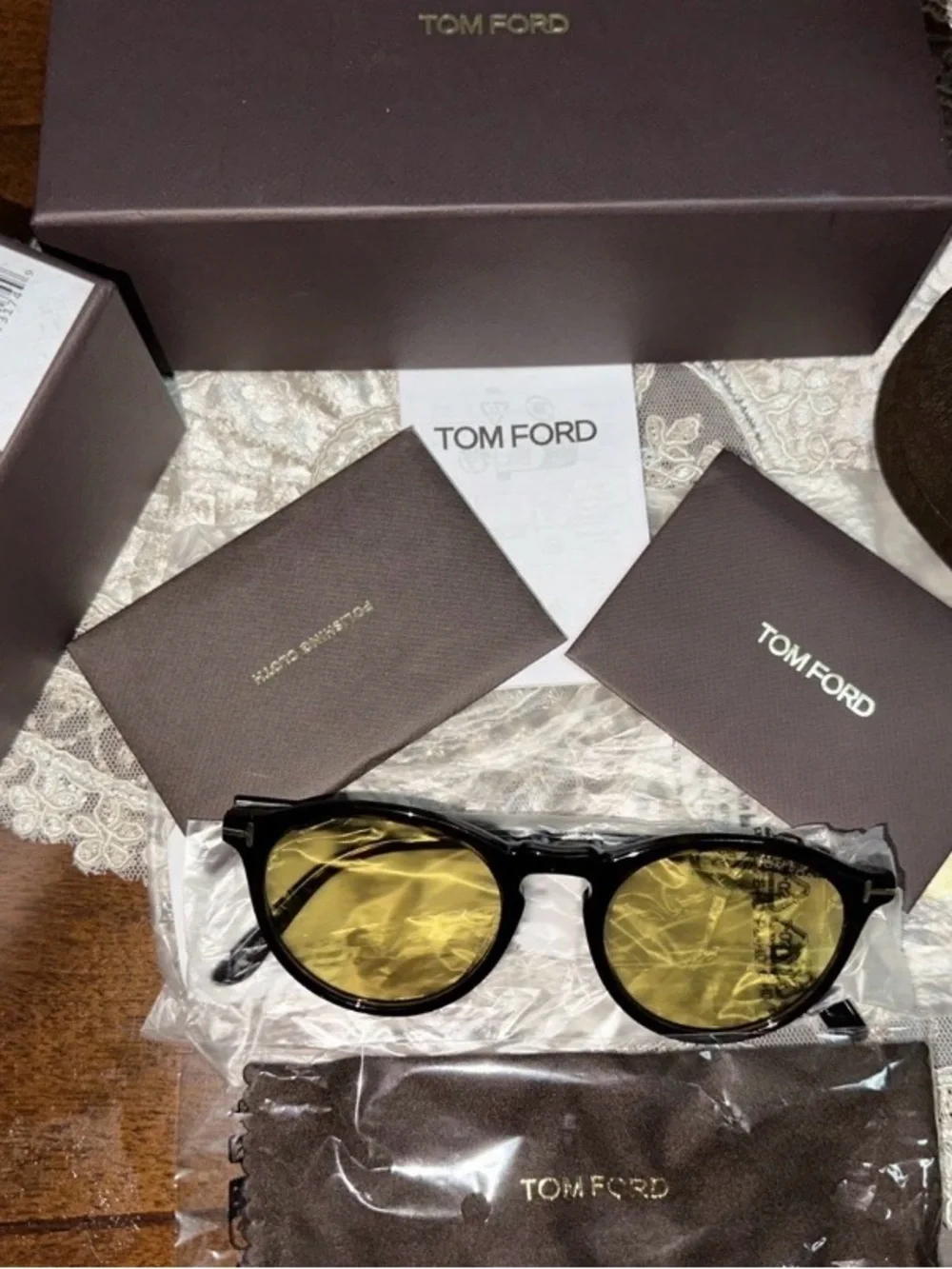 Tom Ford Tortoiseshell Frame Yellow Lens Sunglasses